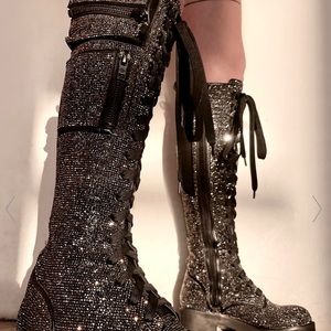 Club Exx Bling Brigade Pocket Combat Boots